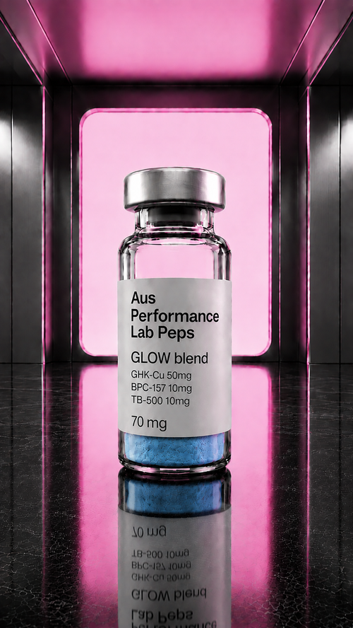 GLOW Blend 70mg research compound vial - Aus Performance